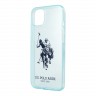 Чехол U.S. Polo TPU FLUO Logo Big horse Hard для iPhone 13, голубой