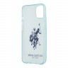 Чехол U.S. Polo TPU FLUO Logo Big horse Hard для iPhone 13, голубой