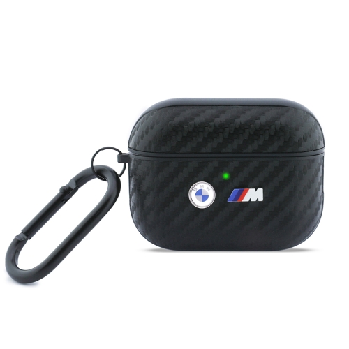 BMW для Airpods Pro 3 чехол M-series PU carbon Double metal logo Black