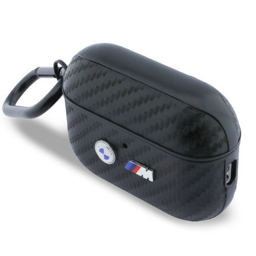 BMW для Airpods Pro 3 чехол M-series PU carbon Double metal logo Black