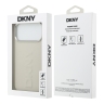 DKNY для iPhone 17 Pro Max чехол PU Large Embossed Vertical logo Metal camera Hard White