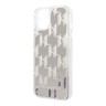 Чехол Lagerfeld Liquid glitter Monogram Hard для iPhone 14, серебристый