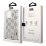 Чехол Lagerfeld Liquid glitter Monogram Hard для iPhone 14, серебристый