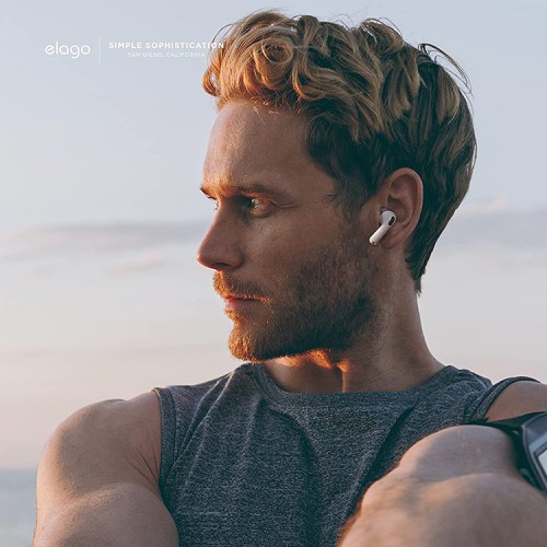 Накладки Elago Secure Fit для AirPods 3 (2021), серый/белый (2 пары)