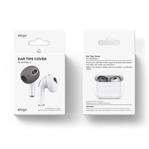 Накладки Elago Secure Fit для AirPods 3 (2021), серый/белый (2 пары)