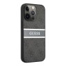 Чехол Guess 4G Stripe printed logo Hard для iPhone 14 Pro Max, серый