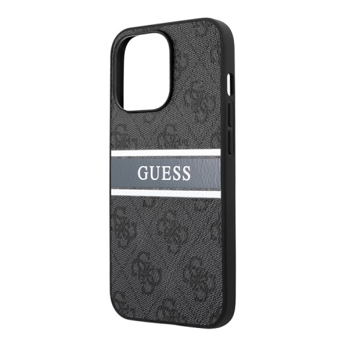 Чехол Guess 4G Stripe printed logo Hard для iPhone 14 Pro Max, серый
