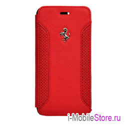 Кожаный чехол Ferrari F12 Booktype для iPhone 6 Plus/6s+, красный