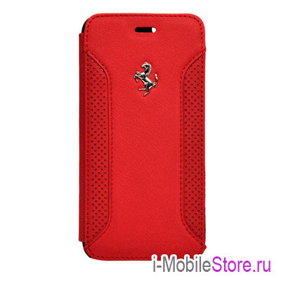 Кожаный чехол Ferrari F12 Booktype для iPhone 6 Plus/6s Plus, красный
