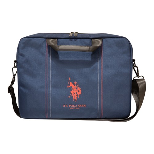 Сумка U.S. Polo Assn. Computer Bag Double horse with Stitches для ноутбука 15", синяя