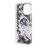 Чехол Guess Flower Hard для iPhone 14 Pro Max, черный/золотой (MagSafe)