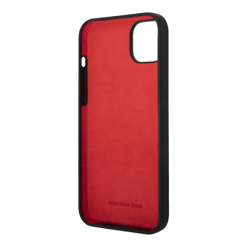 Чехол Mercedes Liquid Silicone Stars Horyzontal Hard для iPhone 14 Plus, черный