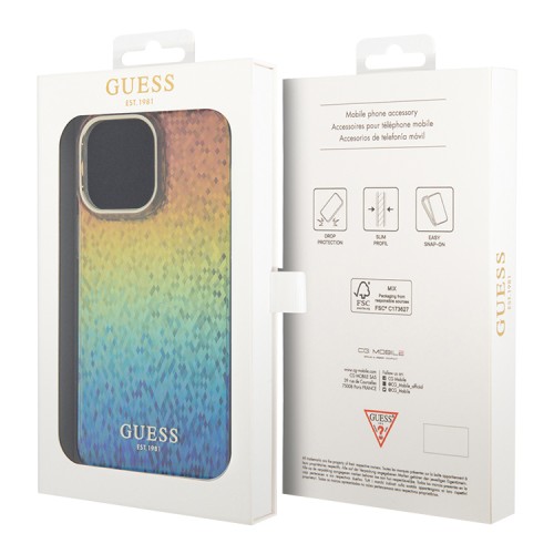 Guess для iPhone 15 Pro чехол PC/TPU Faceted Mirror Disco Hard Iridescent