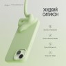Elago для iPhone 15 Plus чехол Soft silicone (Liquid) Pastel Green