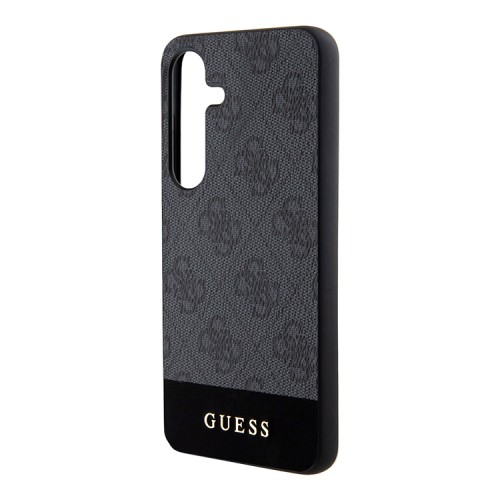 Guess для Galaxy S24+ чехол PU 4G Bottom stripe Metal logo Hard Grey
