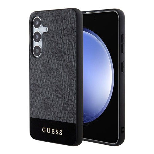 Guess для Galaxy S24+ чехол PU 4G Bottom stripe Metal logo Hard Grey