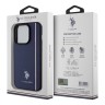 U.S. Polo для iPhone 15 Pro чехол PU Double horse logo and Tricolor line Hard Navy