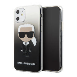 Чехол Karl Lagerfeld Iconic Karl Hard Gradient для iPhone 11, черный