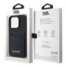 Karl Lagerfeld для iPhone 15 Pro чехол Cardslot PU Monogram/Grained Pocket Hard Black