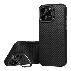 Uniq для iPhone 16 Pro Max чехол KEVA Max Kevlar with Camera stand Black (MagSafe)