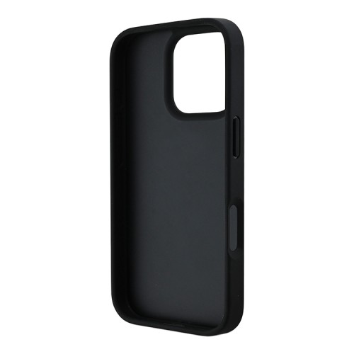 Guess для iPhone 16 Pro Max чехол PU кожа 4G +кольцо держатель, черный
