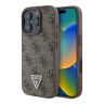 Guess для iPhone 16 Pro чехол PU кожа 4G Triangle Diamond logo Brown