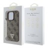 Guess для iPhone 16 Pro чехол PU кожа 4G Triangle Diamond logo Brown