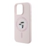 Karl Lagerfeld для iPhone 16 Pro чехол Liquid Silicone NFT Karl&Choupette Pink (MagSafe)