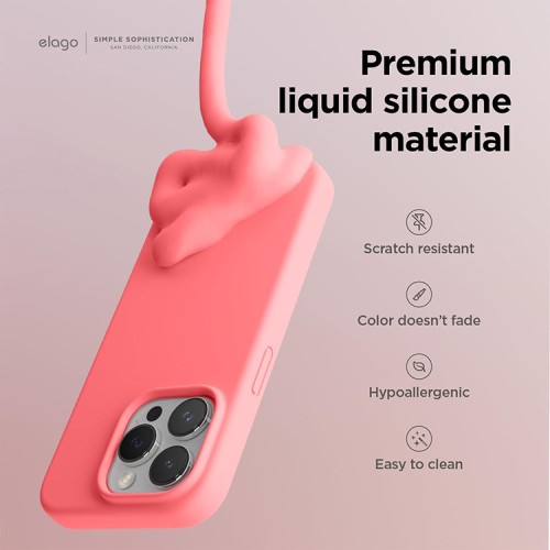 Elago для iPhone 15 Pro Max чехол Soft silicone (Liquid) Pink