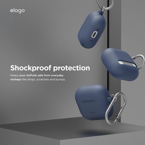 Elago для AirPods 4 чехол Silicone Hang case Jean Indigo