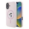 Karl Lagerfeld для iPhone 16 чехол Liquid Silicone NFT Karl & Choupette Hard Pink (MagSafe)