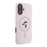 Karl Lagerfeld для iPhone 16 чехол Liquid Silicone NFT Karl & Choupette Hard Pink (MagSafe)