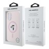 Karl Lagerfeld для iPhone 16 чехол Liquid Silicone NFT Karl & Choupette Hard Pink (MagSafe)