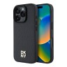 DKNY для iPhone 16 Pro Max чехол PU Repeat Stack metal logo Hard Black (MagSafe)