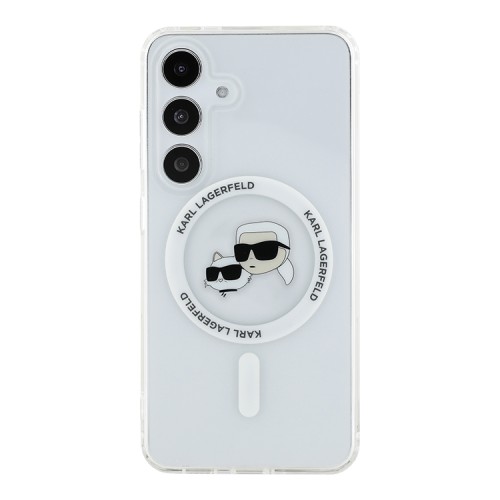 Karl Lagerfeld для Galaxy S25+ чехол PC/TPU NFT Karl & Choup Head Metal camera Hard White (MagSafe)