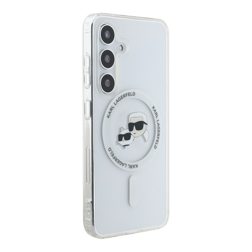 Karl Lagerfeld для Galaxy S25+ чехол PC/TPU NFT Karl & Choup Head Metal camera Hard White (MagSafe)