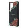 Guess для Galaxy S25 Ultra чехол PU Flowers Roses Hard Black (MagSafe)