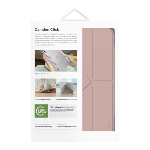 Uniq чехол для iPad 11(2025) / 10.9(2022) Camden Click Pink
