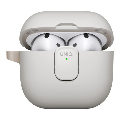Uniq для Airpods 4 чехол CLYDE Lock case Mist Grey/Khaki