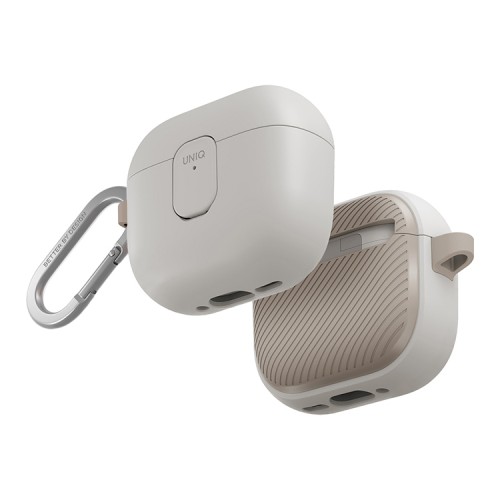 Uniq для Airpods 4 чехол CLYDE Lock case Mist Grey/Khaki