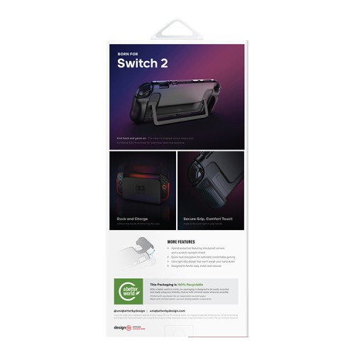 Uniq для Nintendo Switch 2 чехол ByteArmor cover Quantum Black