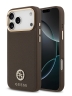 Guess для iPhone 17 Pro чехол PU Grained 4G Diamond metal logo Gold camera Hard Brown (MagSafe)