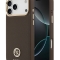 Guess для iPhone 17 Pro чехол PU Grained 4G Diamond metal logo Gold camera Hard Brown (MagSafe)