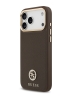 Guess для iPhone 17 Pro чехол PU Grained 4G Diamond metal logo Gold camera Hard Brown (MagSafe)