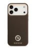 Guess для iPhone 17 Pro чехол PU Grained 4G Diamond metal logo Gold camera Hard Brown (MagSafe)