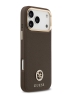 Guess для iPhone 17 Pro чехол PU Grained 4G Diamond metal logo Gold camera Hard Brown (MagSafe)