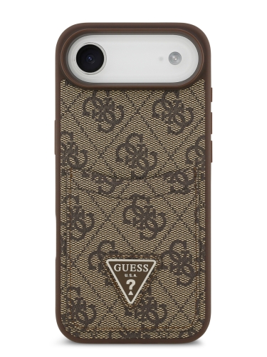 Guess для iPhone Air чехол PU 4G Double cardslot Triangle metal logo Hard Brown