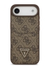Guess для iPhone Air чехол PU 4G Double cardslot Triangle metal logo Hard Brown