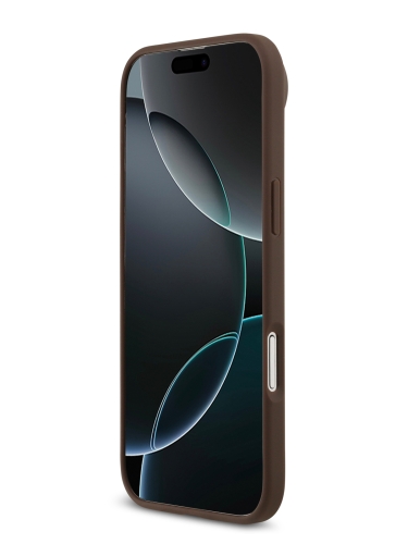 Guess для iPhone Air чехол PU 4G Double cardslot Triangle metal logo Hard Brown