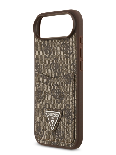 Guess для iPhone Air чехол PU 4G Double cardslot Triangle metal logo Hard Brown